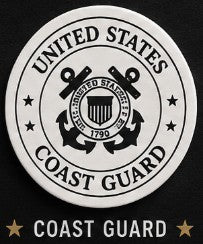 United States Coast Guard emblem on a black background