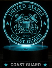 Coast Guard emblem on a blue background