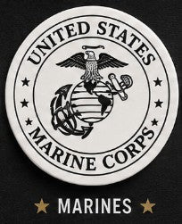 United States Marine Corps logo on a black background